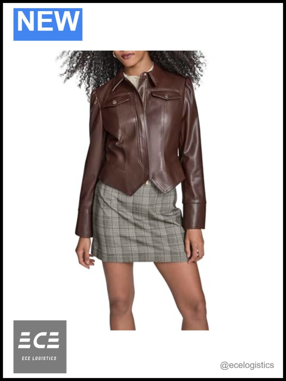 BCBG Women's Faux Leather Pu Moto Jacket
